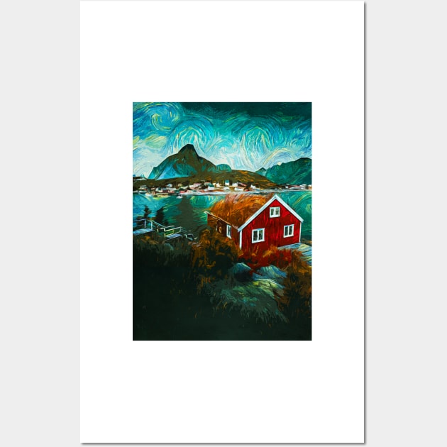 Aurora lights in Lofoten island Wall Art by norwayraw